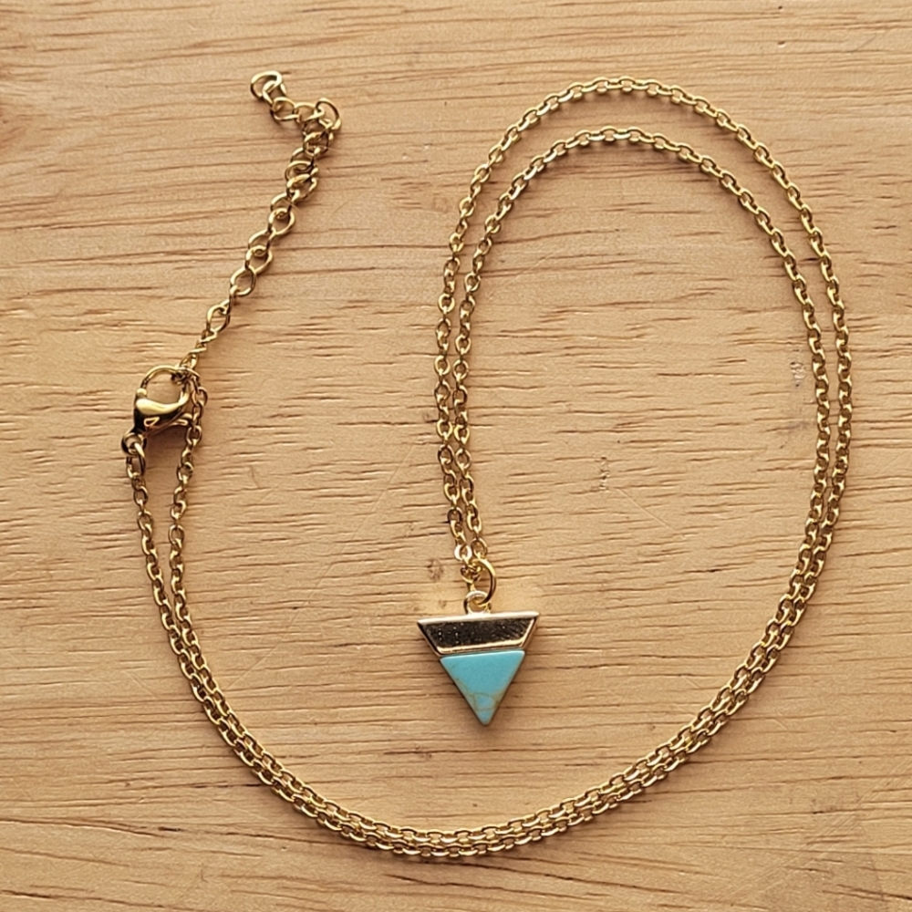 Turquiose Gemstone 18k Gold Plated Necklace
